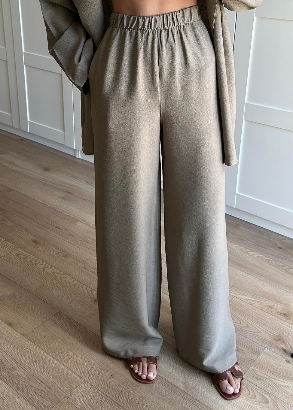 Örgü Kemerli Kimonolu Takım HAKİ