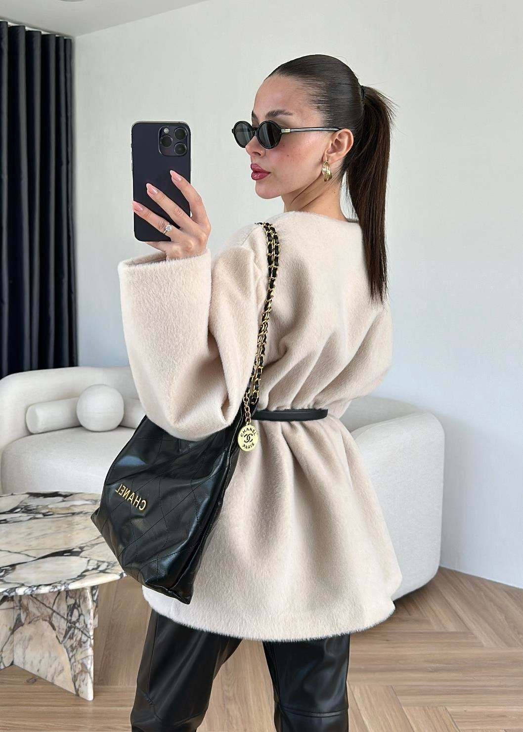 Gold Düğmeli Alpaka Kaban TAŞ