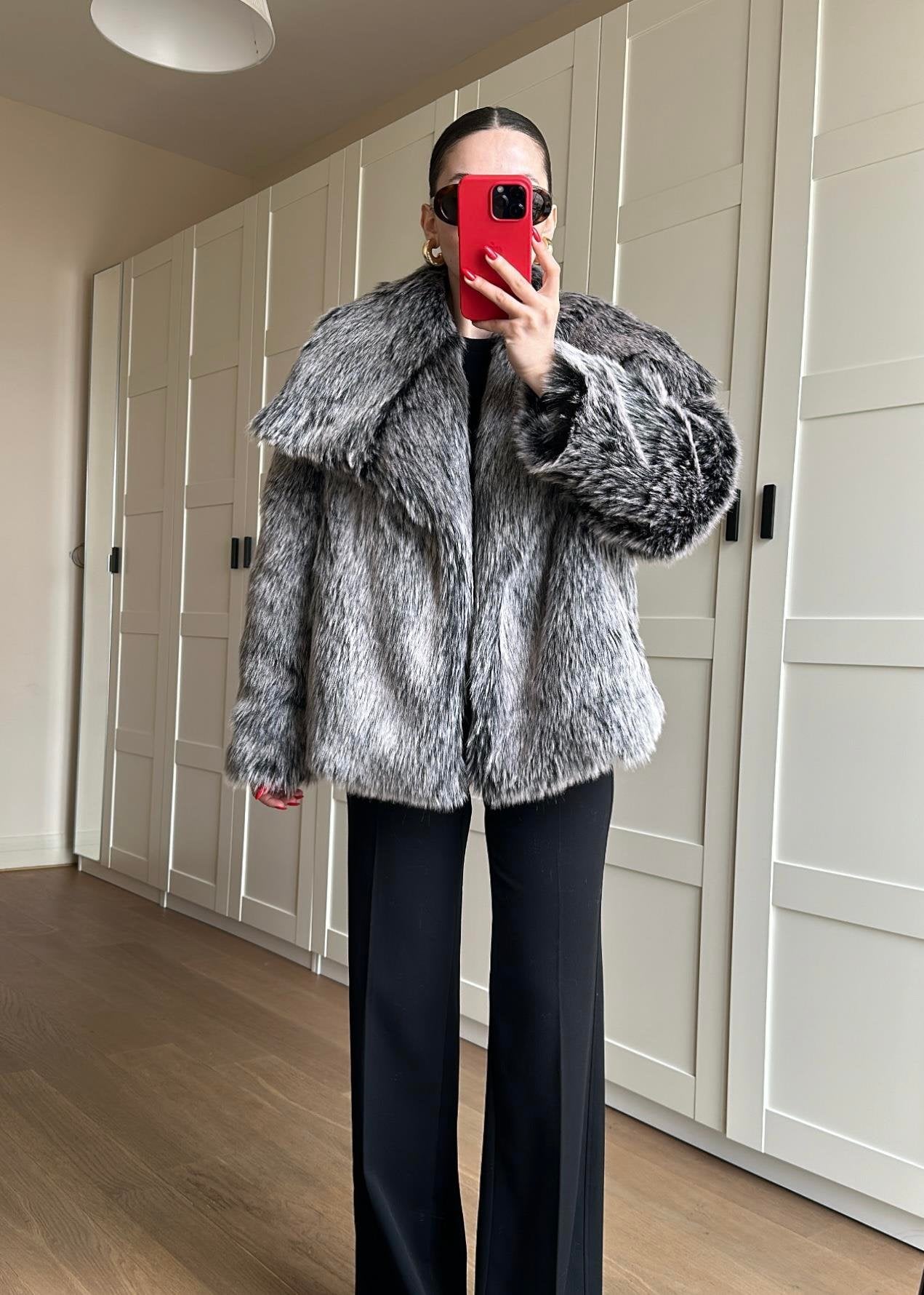 Volümlü Premium Kürk ANTRASİT