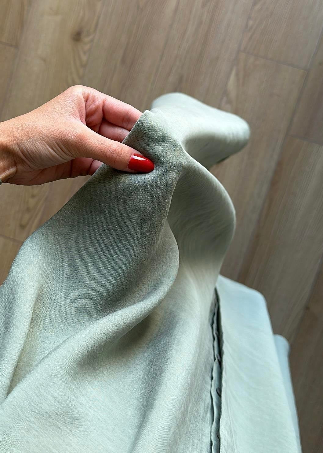 Tensel Kemerli Gömlek Elbise MİNT YEŞİLİ