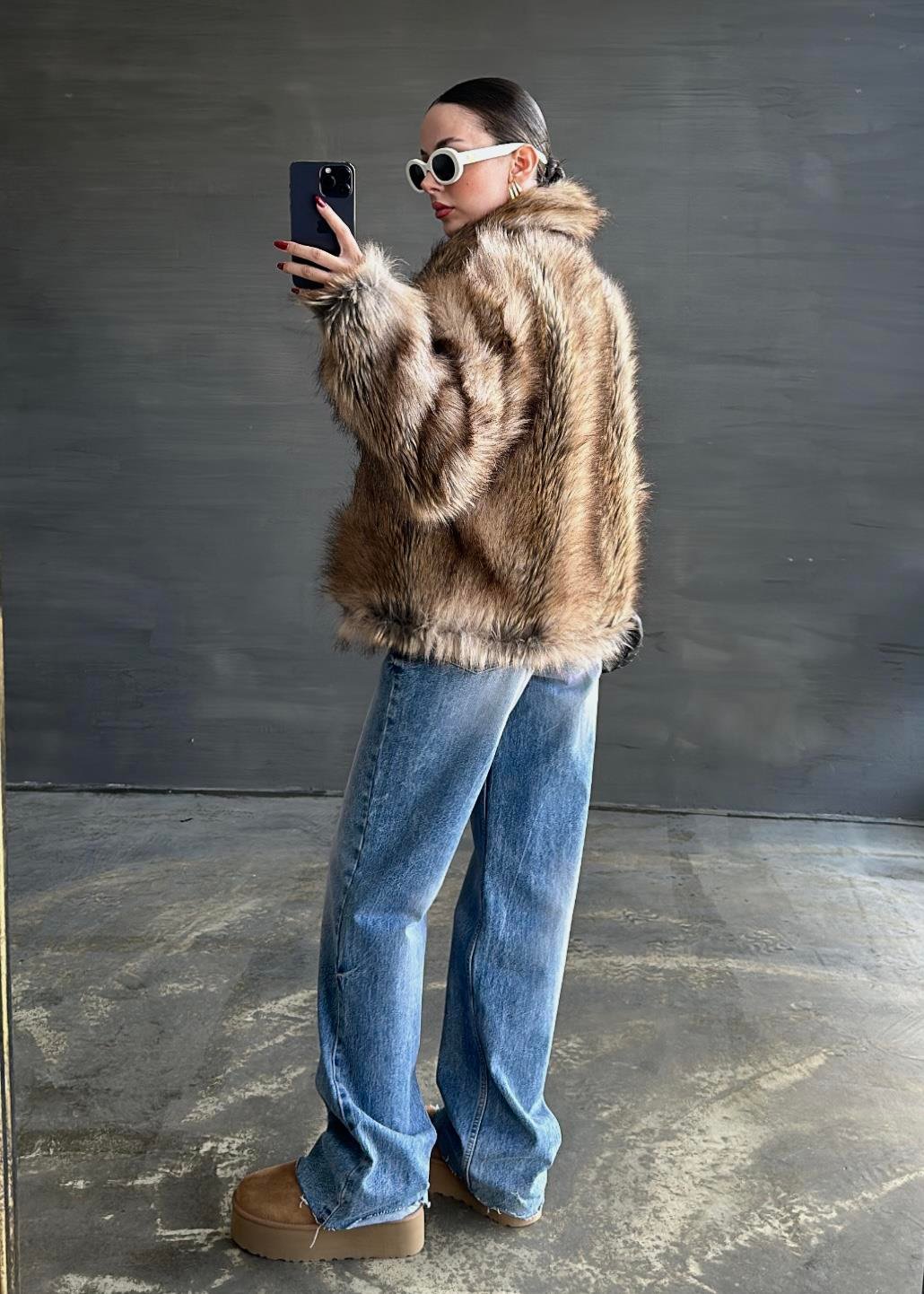 Ters Tüylü Kürk KAHVERENGİ