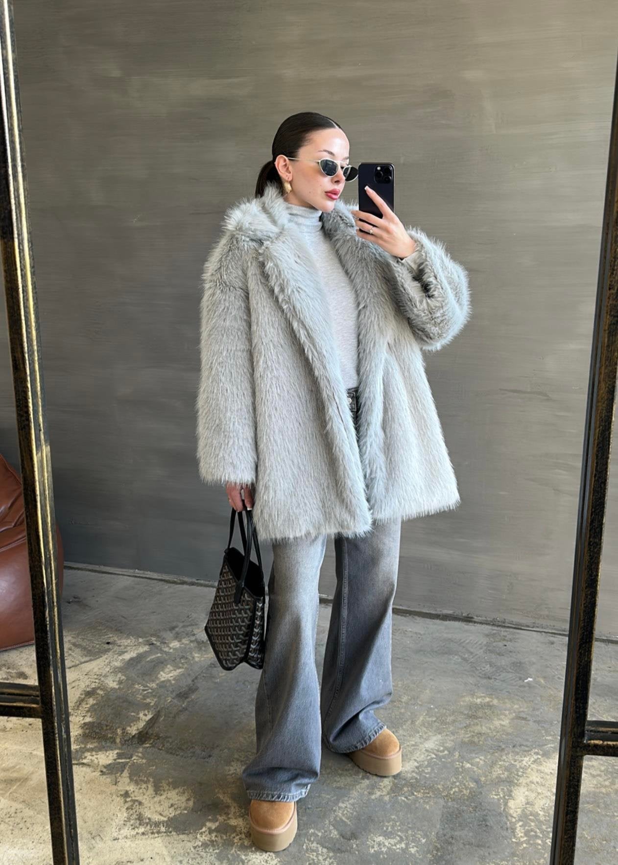 Ara Boy Premium Kürk GRİ