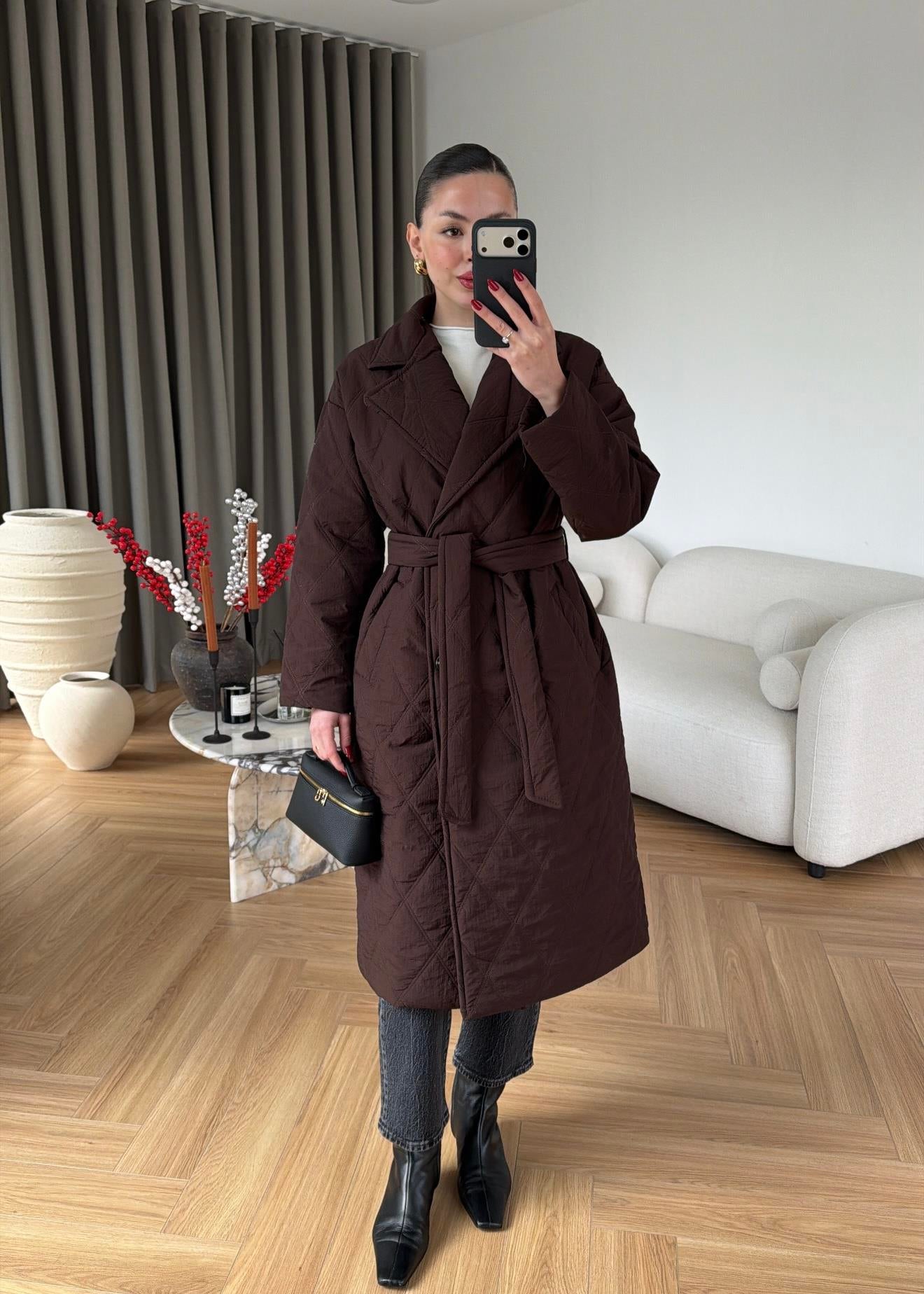 Royal Kürklü Uzun Mont ACI KAHVE