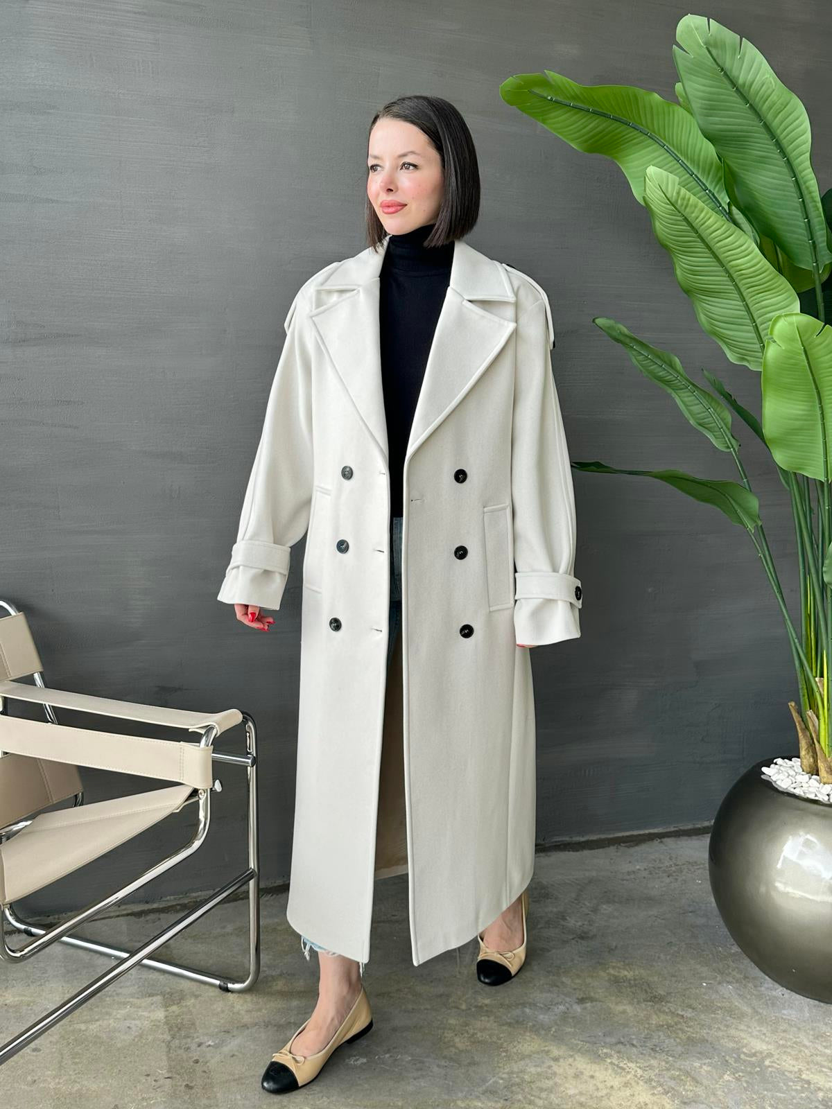 Vatkalı Apoletli Premium Kaban TAŞ