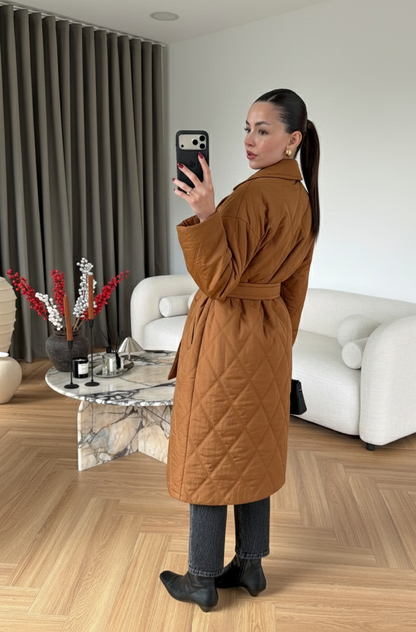 Royal Kürklü Uzun Mont CAMEL