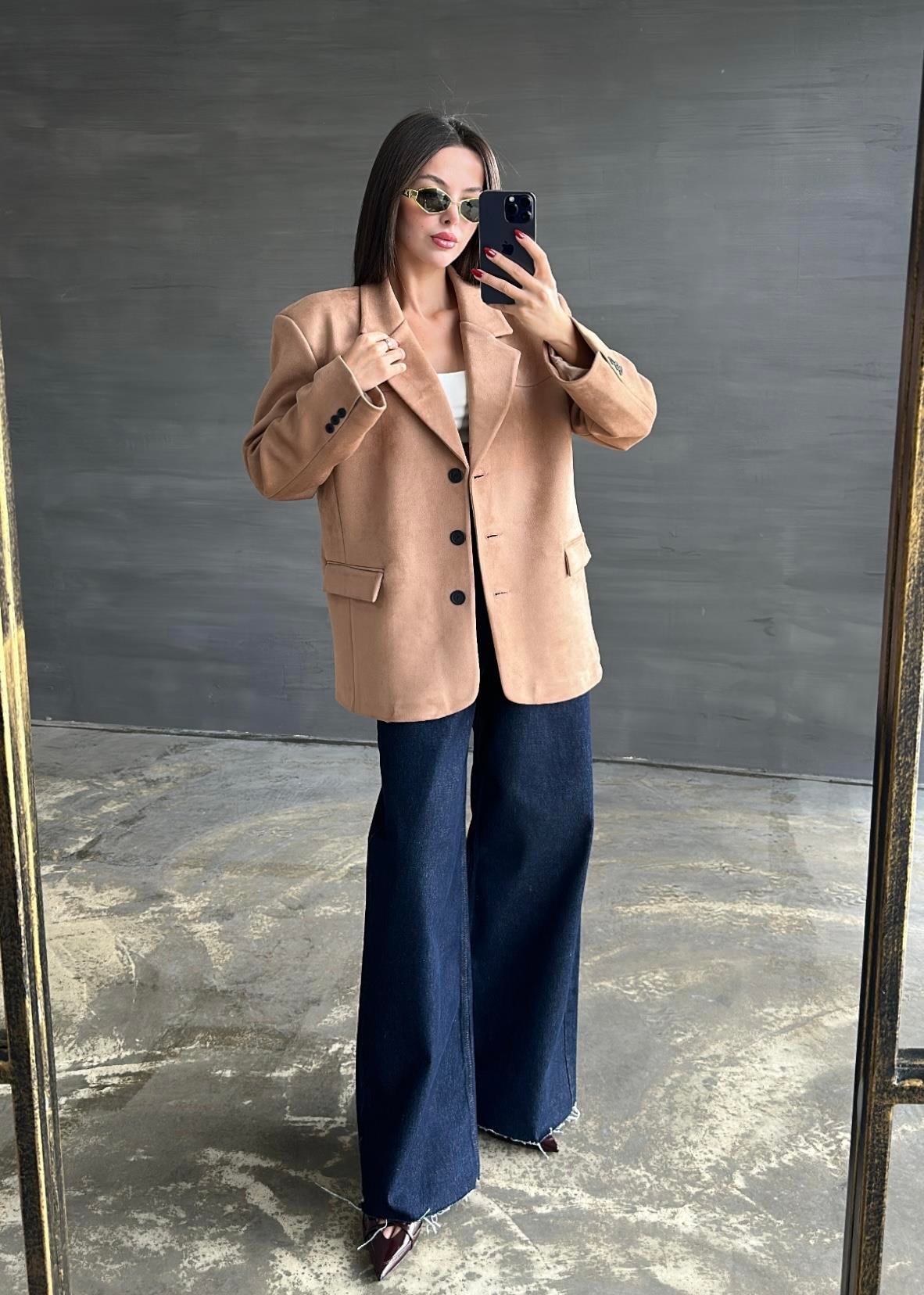 Süet Premium Ceket CAMEL