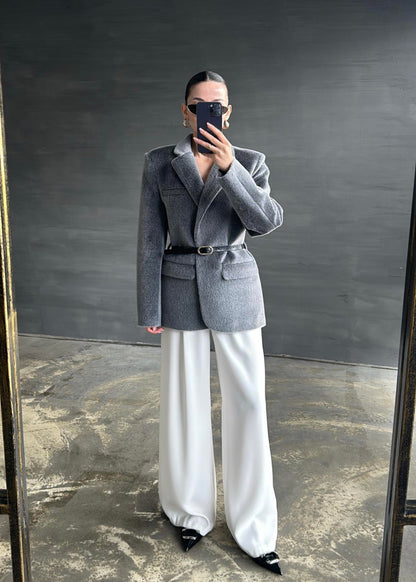 Alpaka Kemerli Ceket ANTRASİT