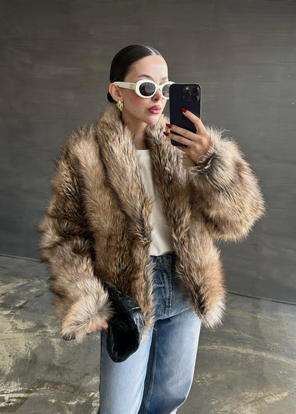 Ters Tüylü Kürk KAHVERENGİ