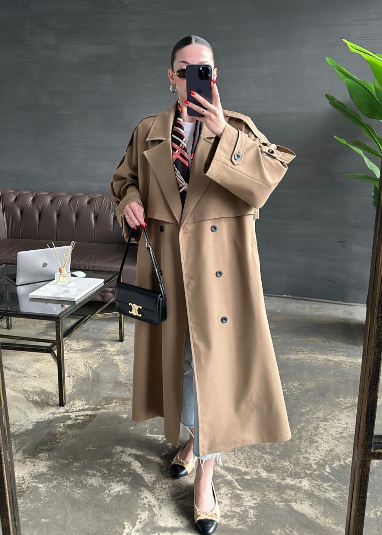 Gabardin Premium Trençkot VİZON