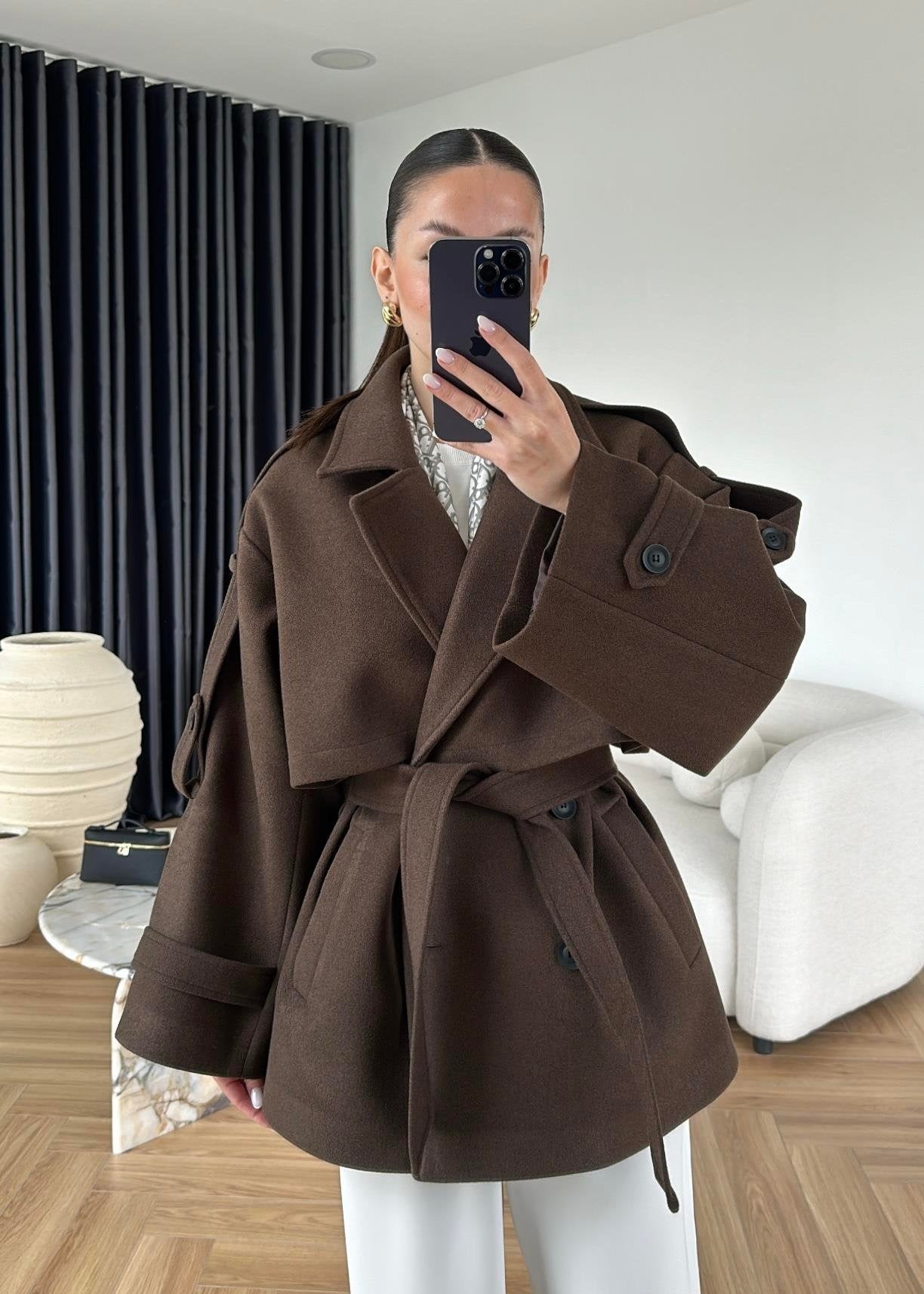 Ara Boy Kaşe Kaban ACI KAHVE