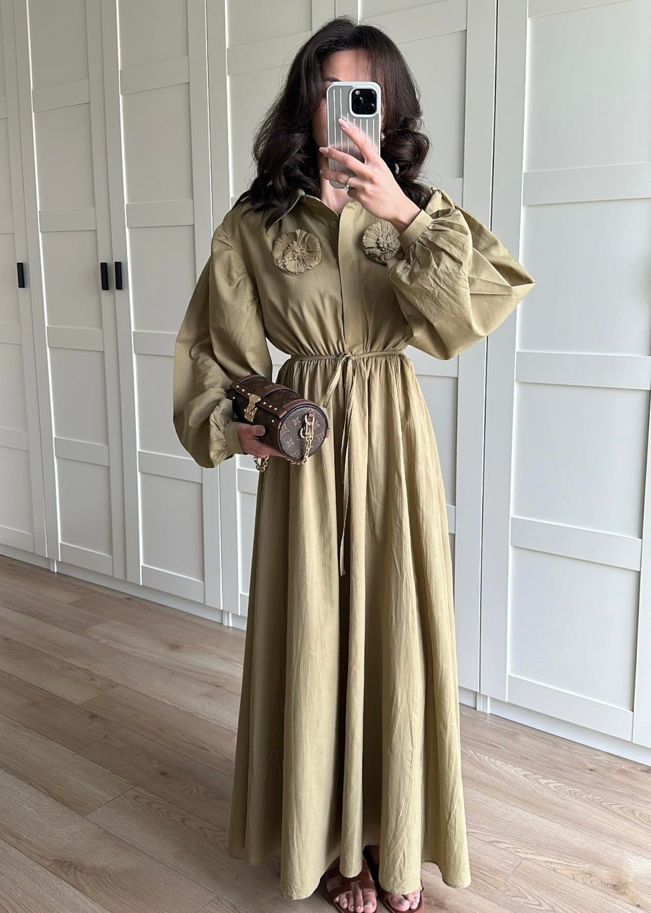 Güllü Kraş Elbise HAKİ