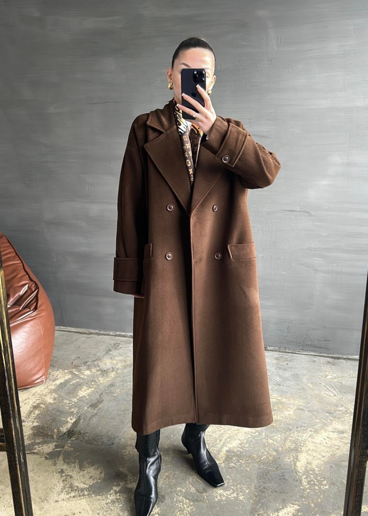 Kelebek Yakalı Kaban SÜTLÜ KAHVE