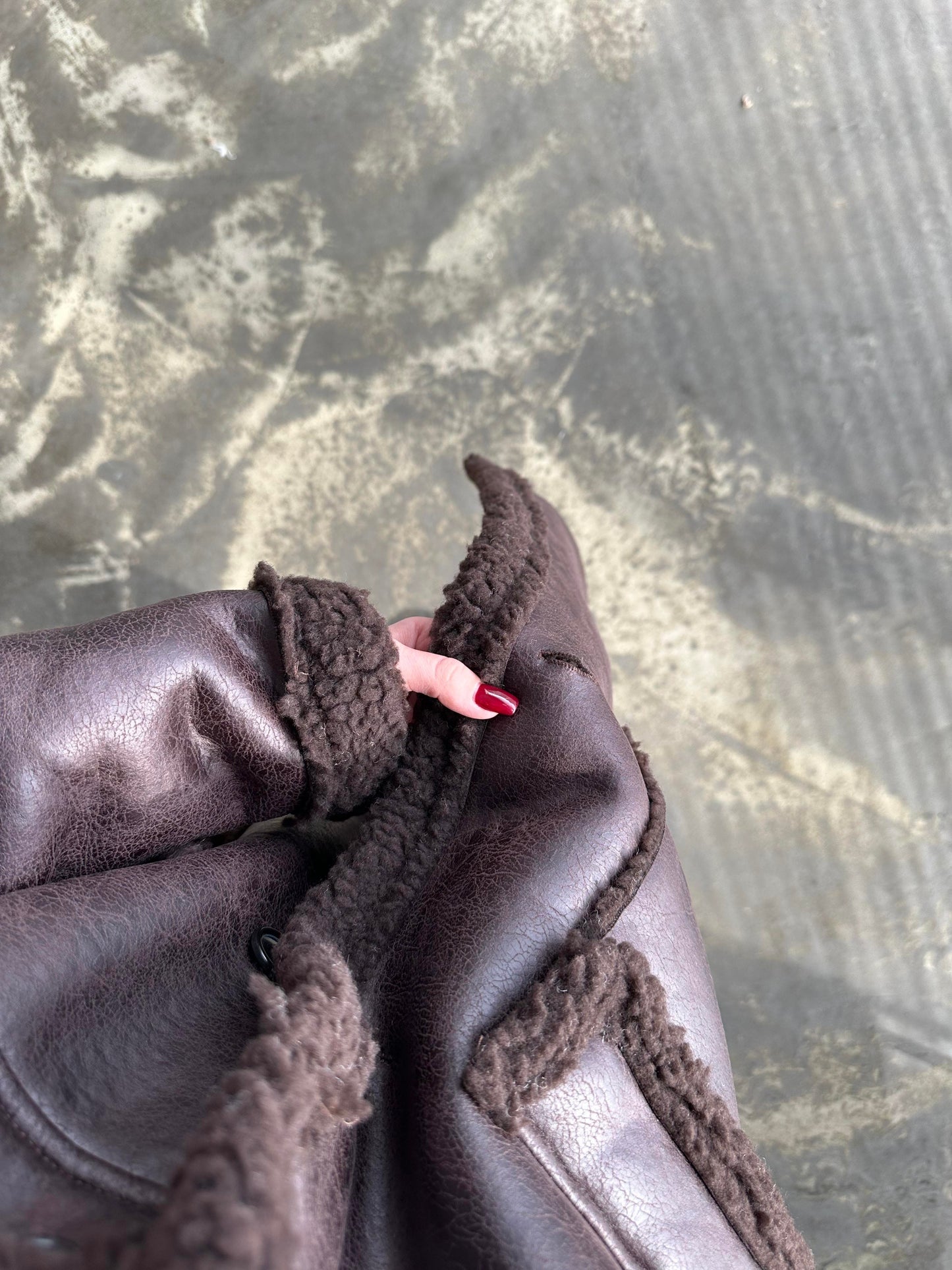 Uzun Nubuk Kürklü Kaban ACI KAHVE