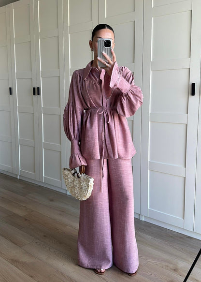 Büzgülü Gömlekli Takım GÜL KURUSU