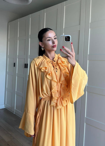 Charlie Fırfırlı Elbise SARI