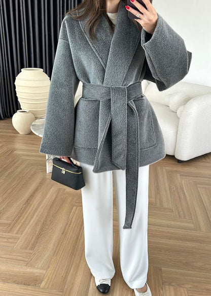 Yakalı Cepli Alpaka Ceket ANTRASİT