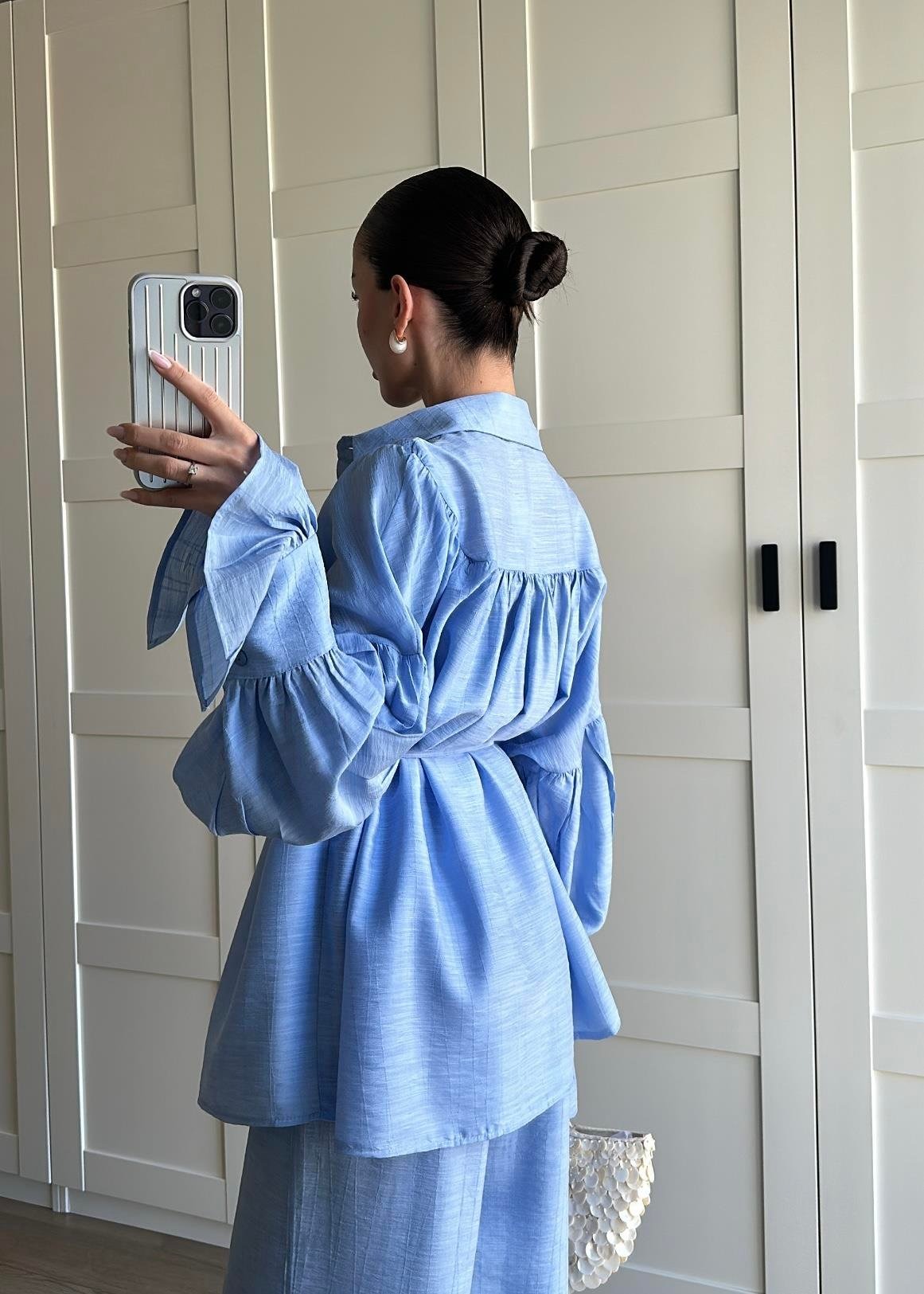 Büzgülü Gömlekli Takım MAVİ