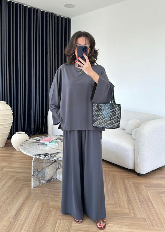 Modal Geniş Paçalı Takım ANTRASİT