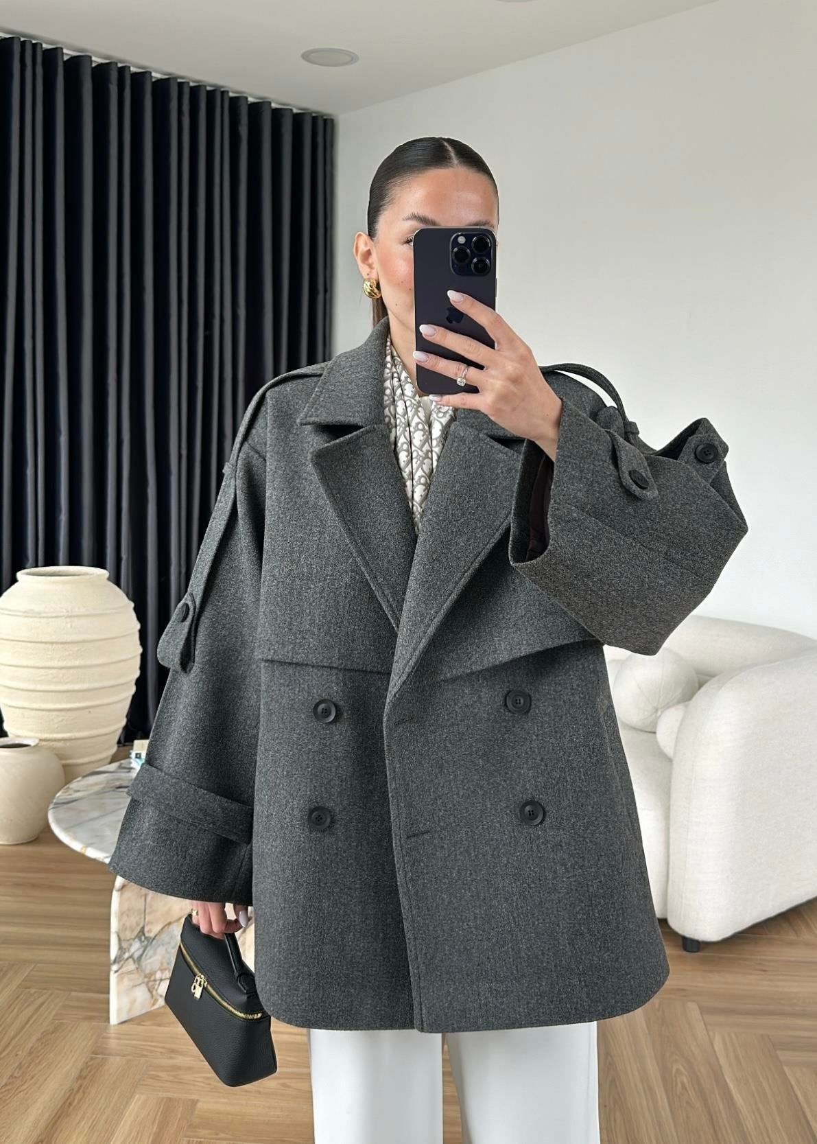 Ara Boy Kaşe Kaban ANTRASİT