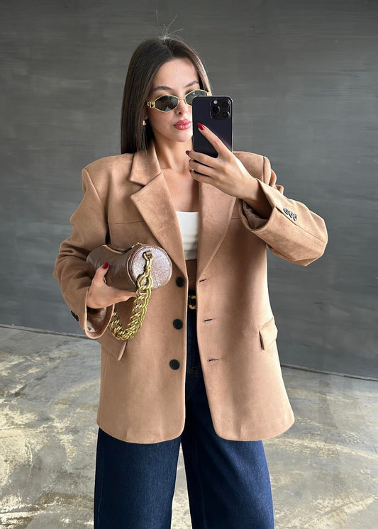 Süet Premium Ceket CAMEL