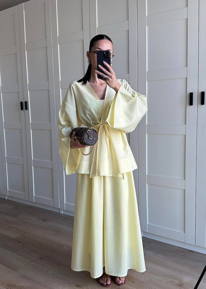 Kimonolu Etekli Takım SARI