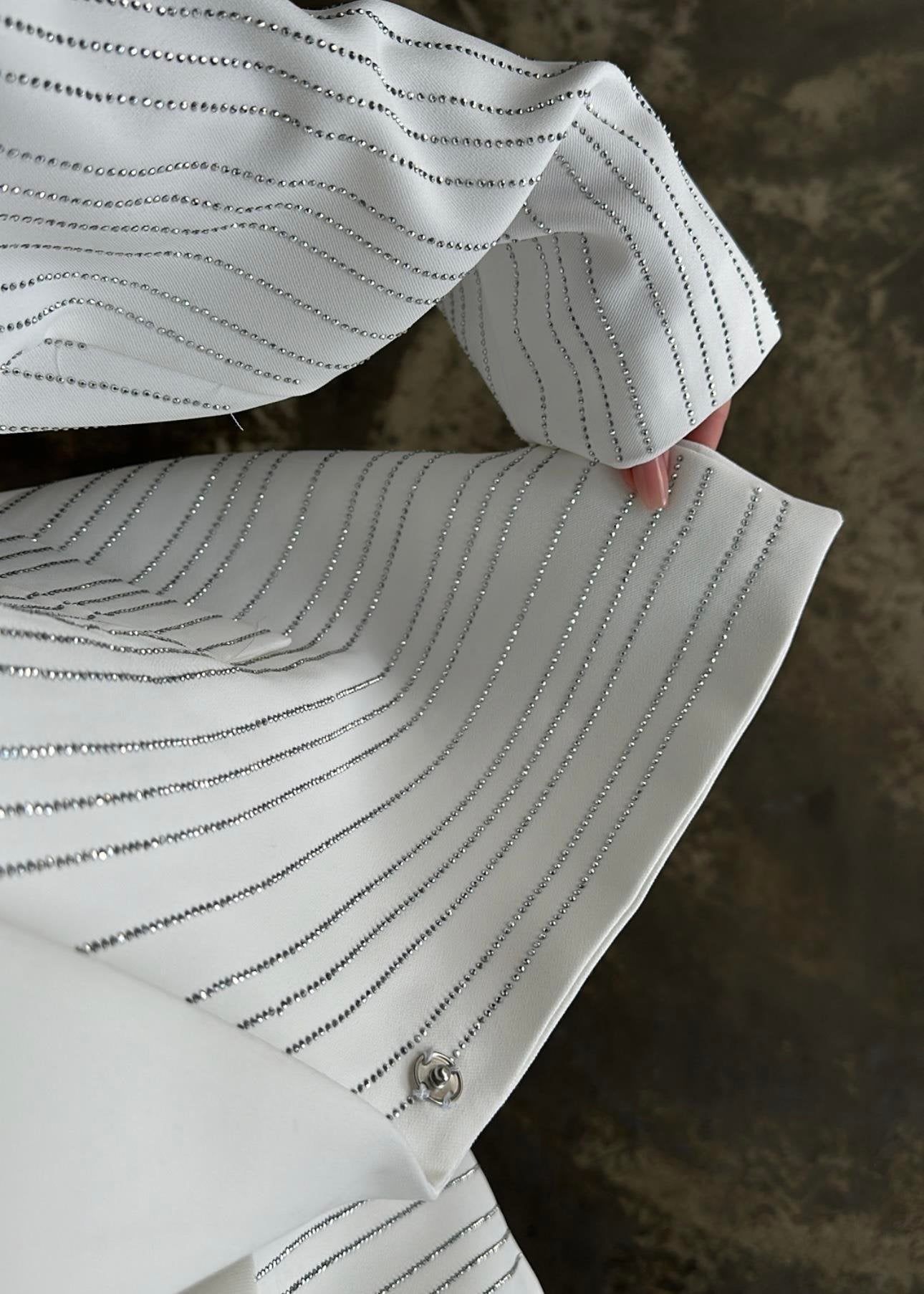 Premium Taşlı Takım BEYAZ