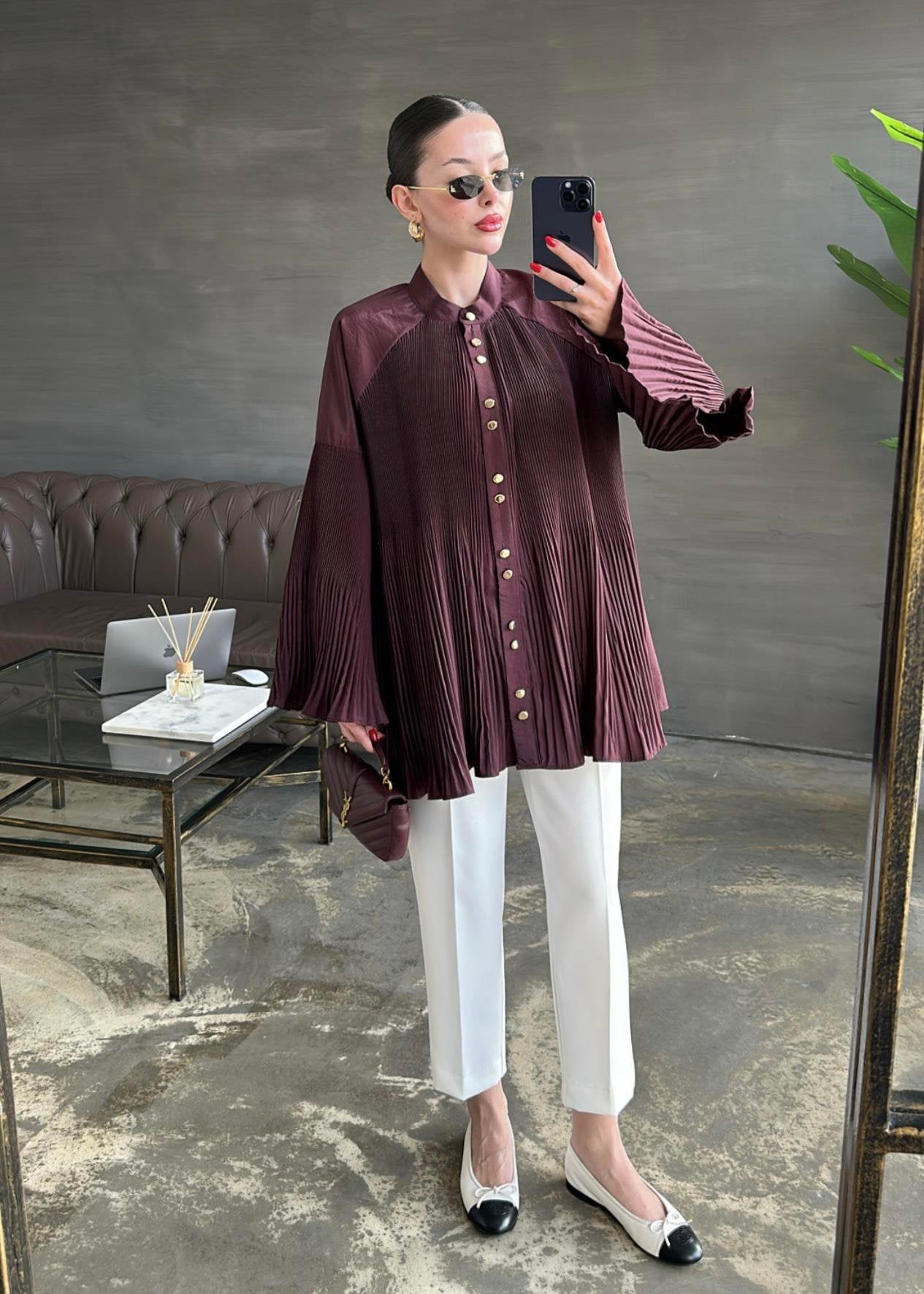 Dik Piliseli Bağlamalı Gömlek TAŞ