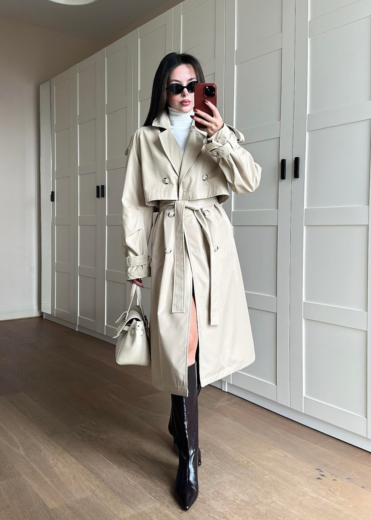 İSADORA Rüzgarlıklı Premium Trençkot BEJ