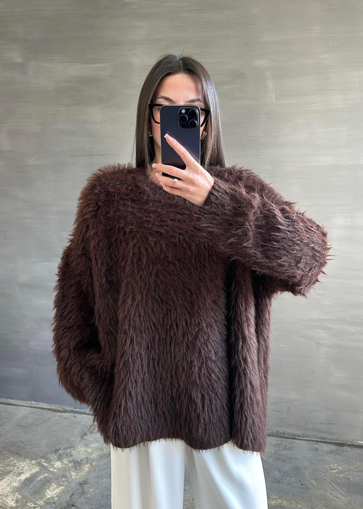 Uzun Tüylü Kazak KREM