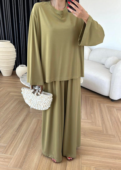 Modal Geniş Paçalı Takım FISTIK YEŞİL