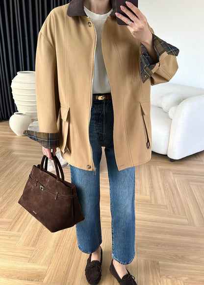 Torba Cepli Ekose Detaylı Ceket