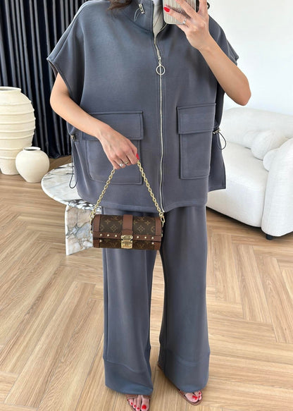 Yelekli Fermuarlı Modal Takım ANTRASİT