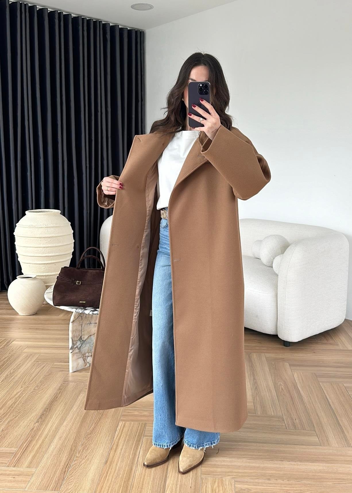 Dik Yakalı Kuşaklı Kaban CAMEL