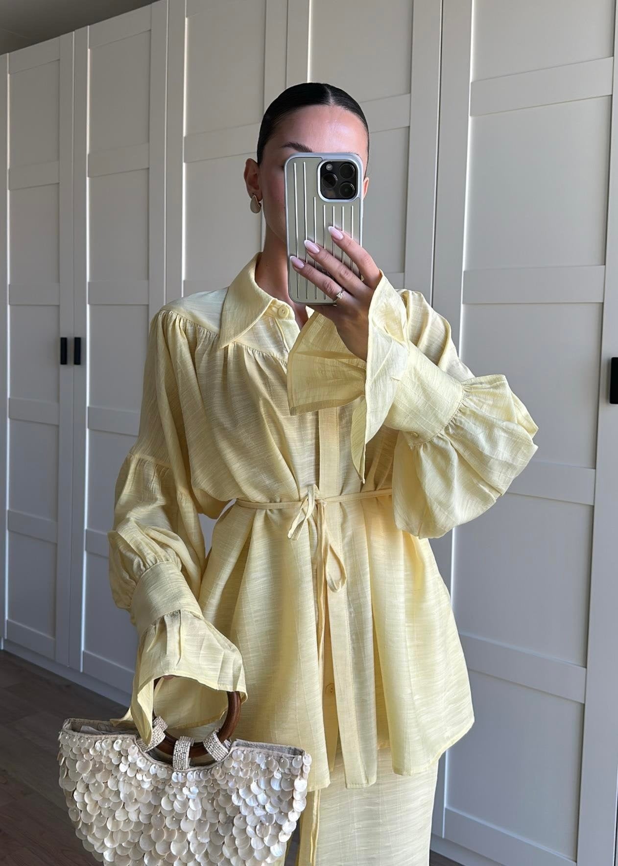 Büzgülü Gömlekli Takım SARI