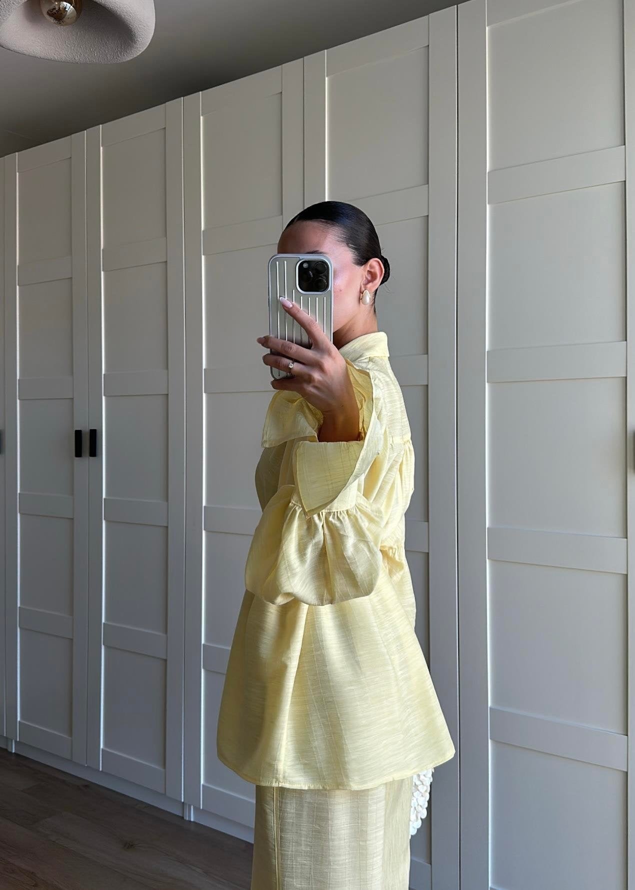 Büzgülü Gömlekli Takım SARI