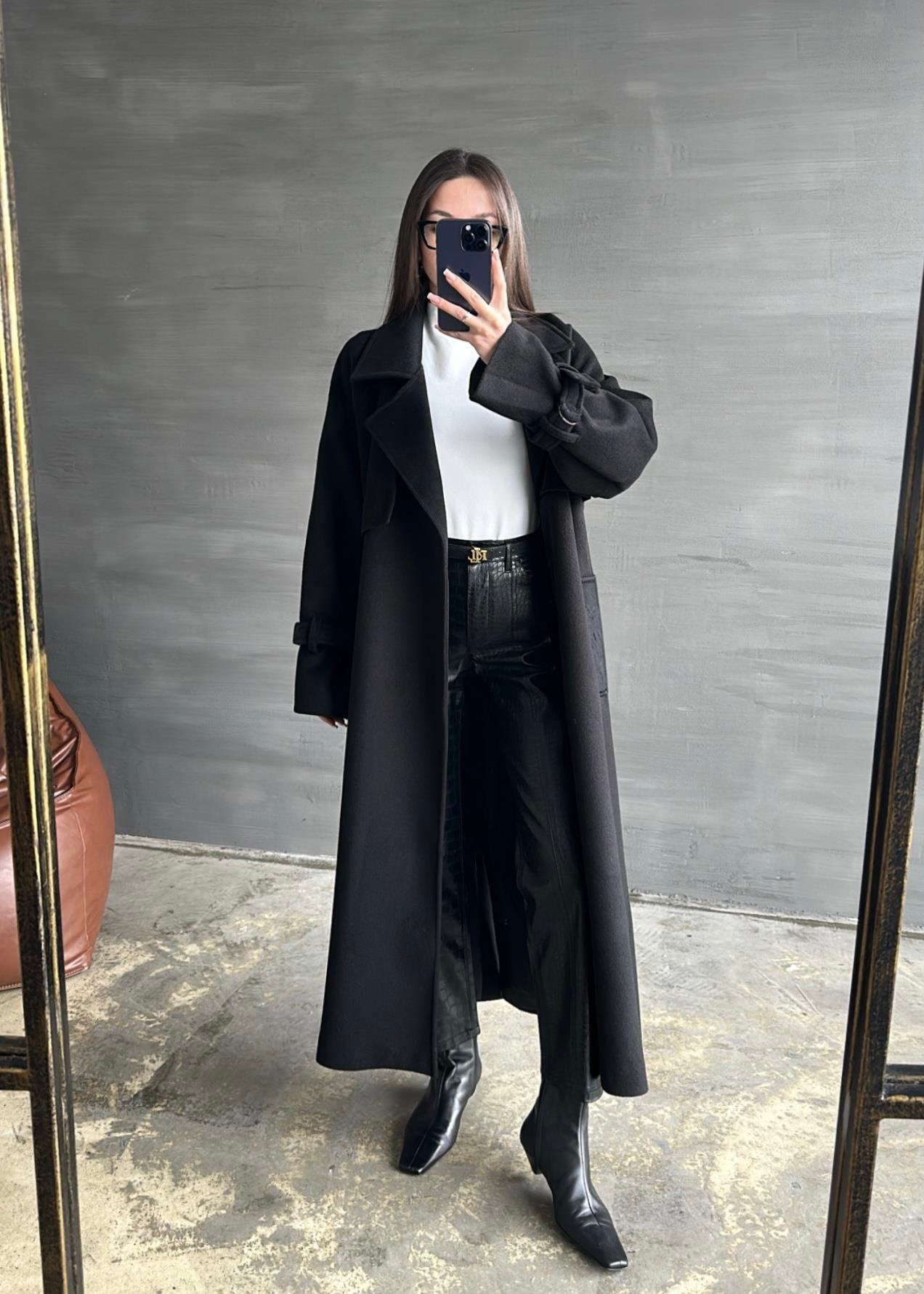 Tokalı Rüzgarlık Detaylı Kaban SİYAH