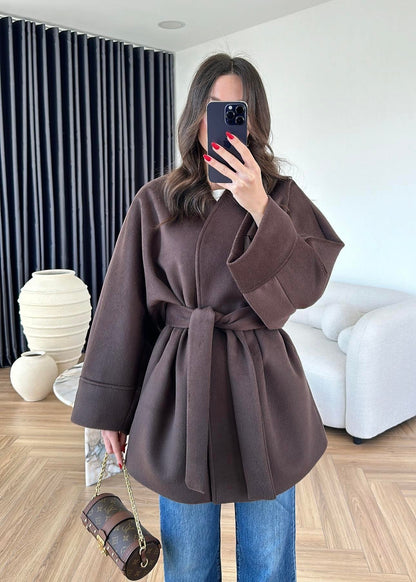 Kaşe Ara Boy Kaban ACI KAHVE