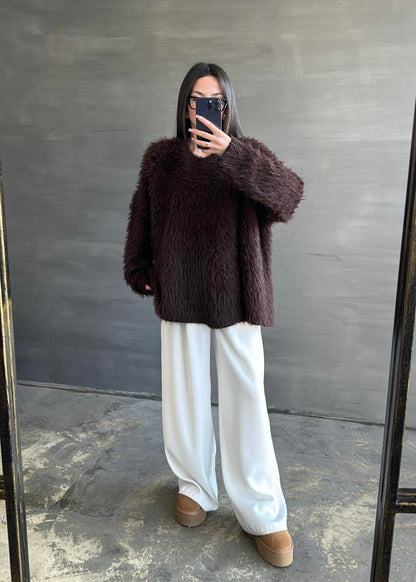 Uzun Tüylü Kazak KREM