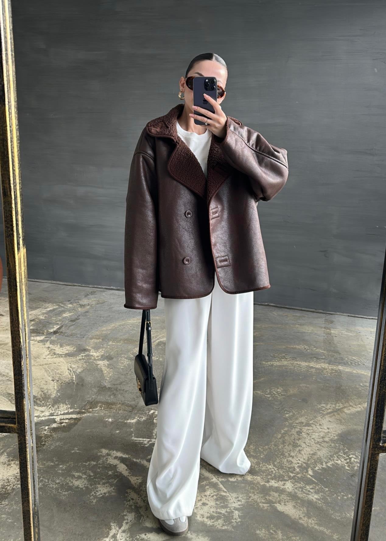 Nubuk Deri Ceket ACI KAHVE