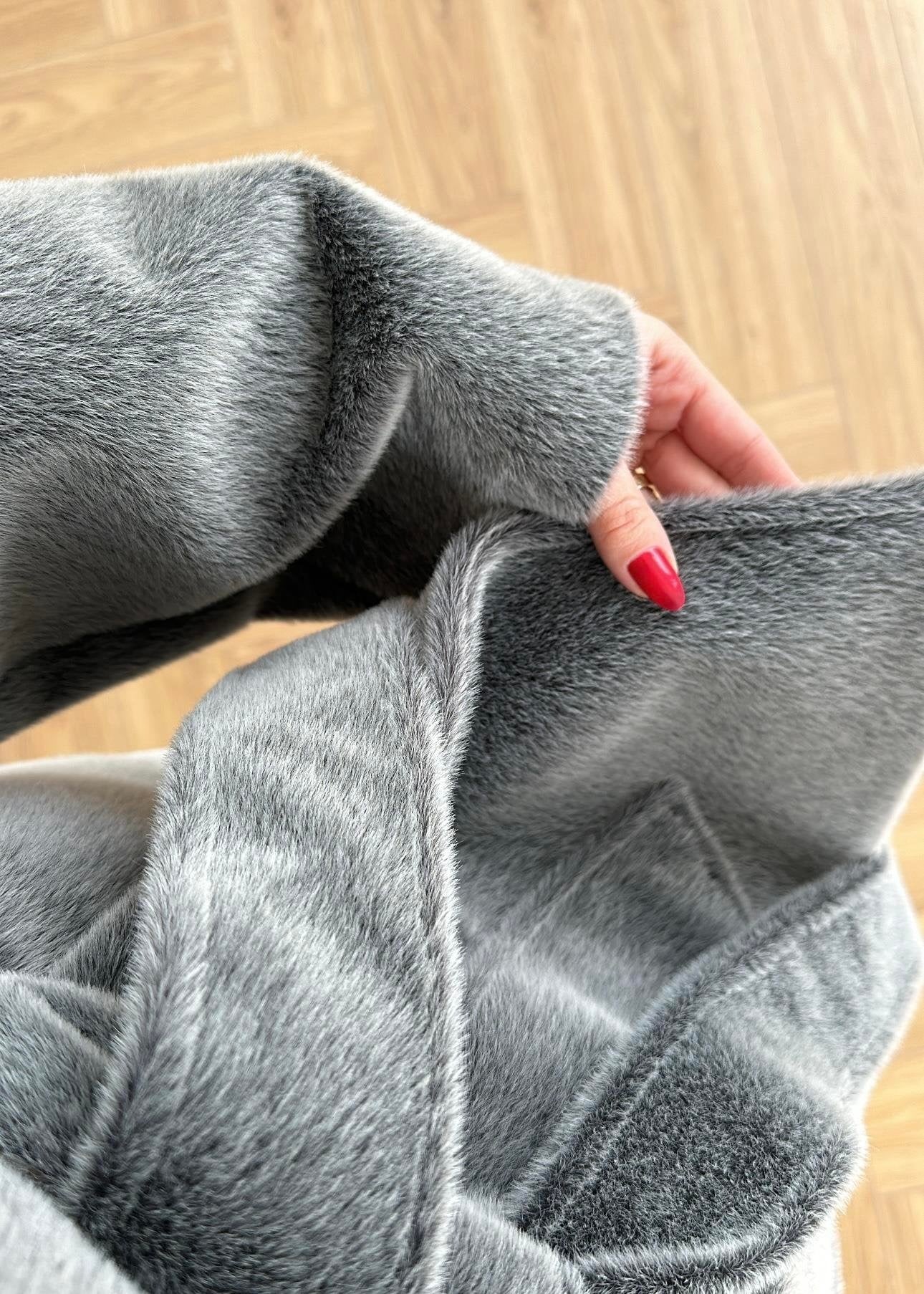 Yakalı Cepli Alpaka Ceket ANTRASİT