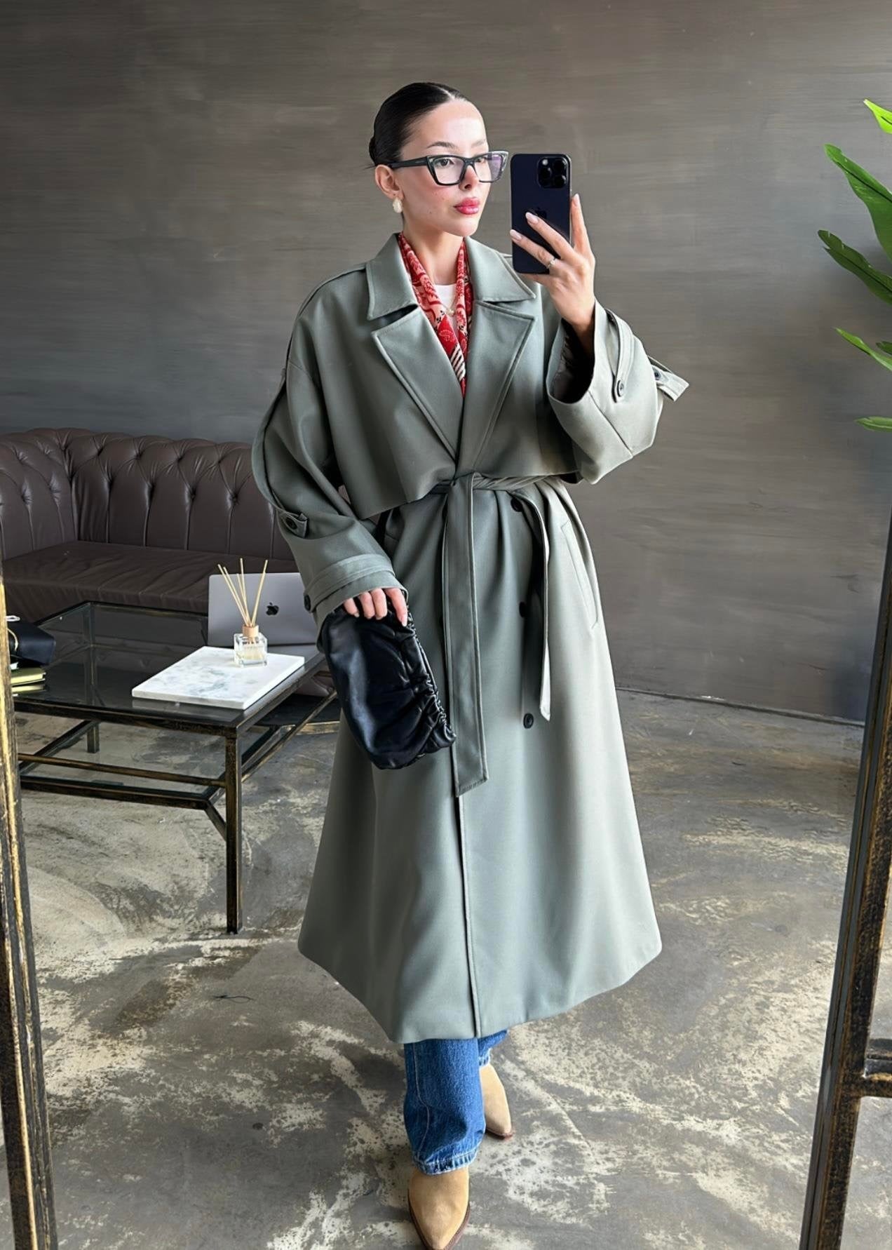 Gabardin Premium Trençkot HAKİ