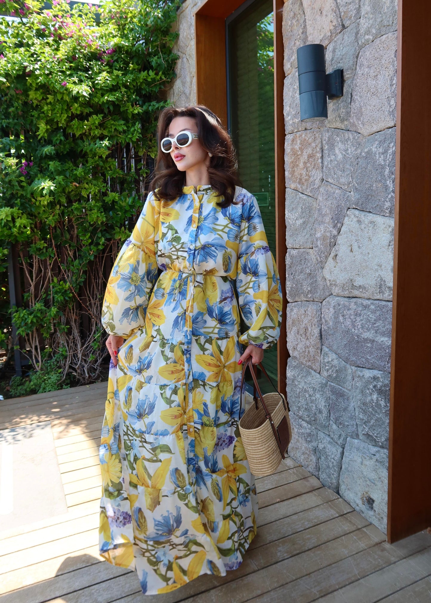 House Çiçekli Elbise RENKLİ