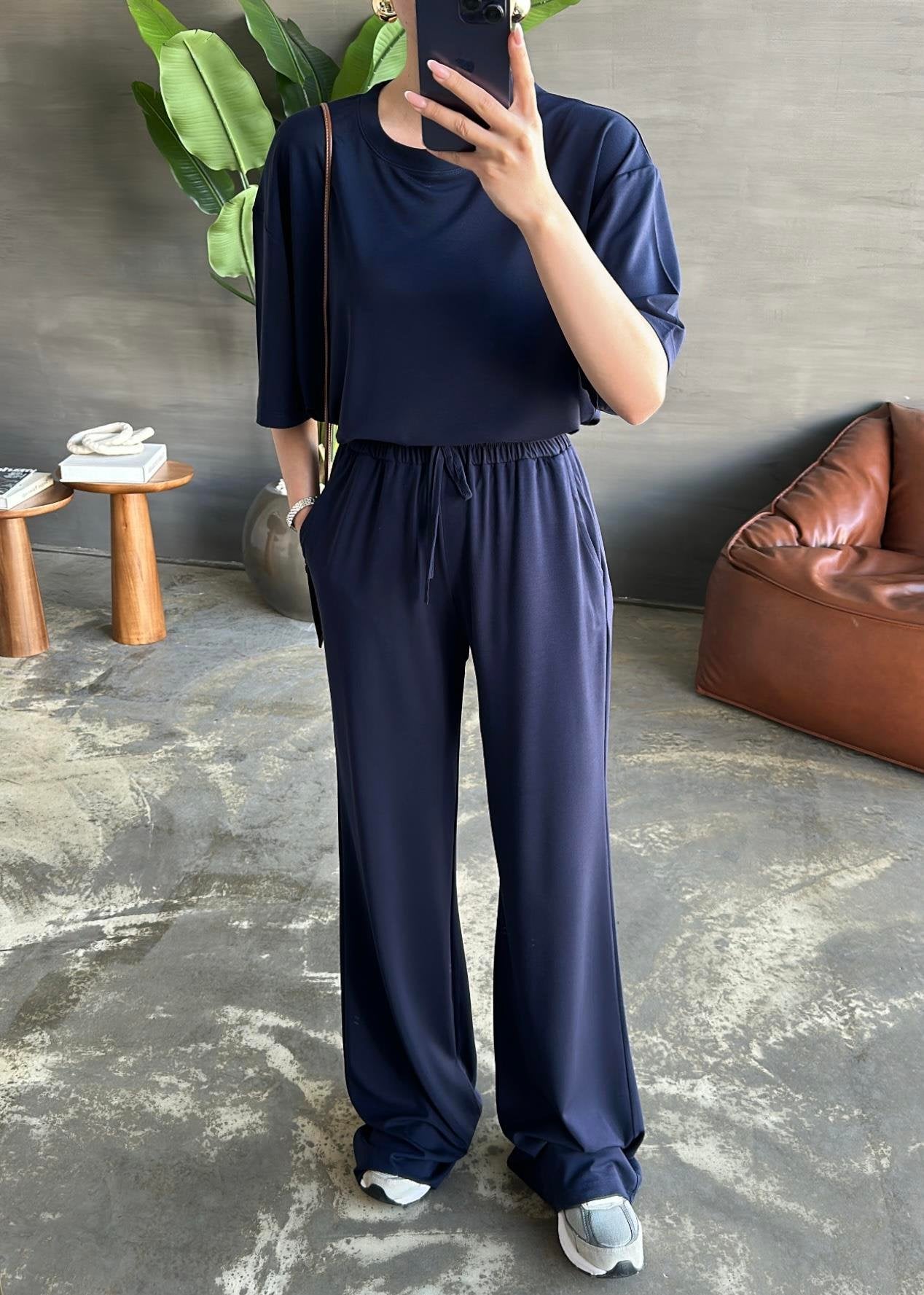 Kısa Kollu Modal Takım SİYAH