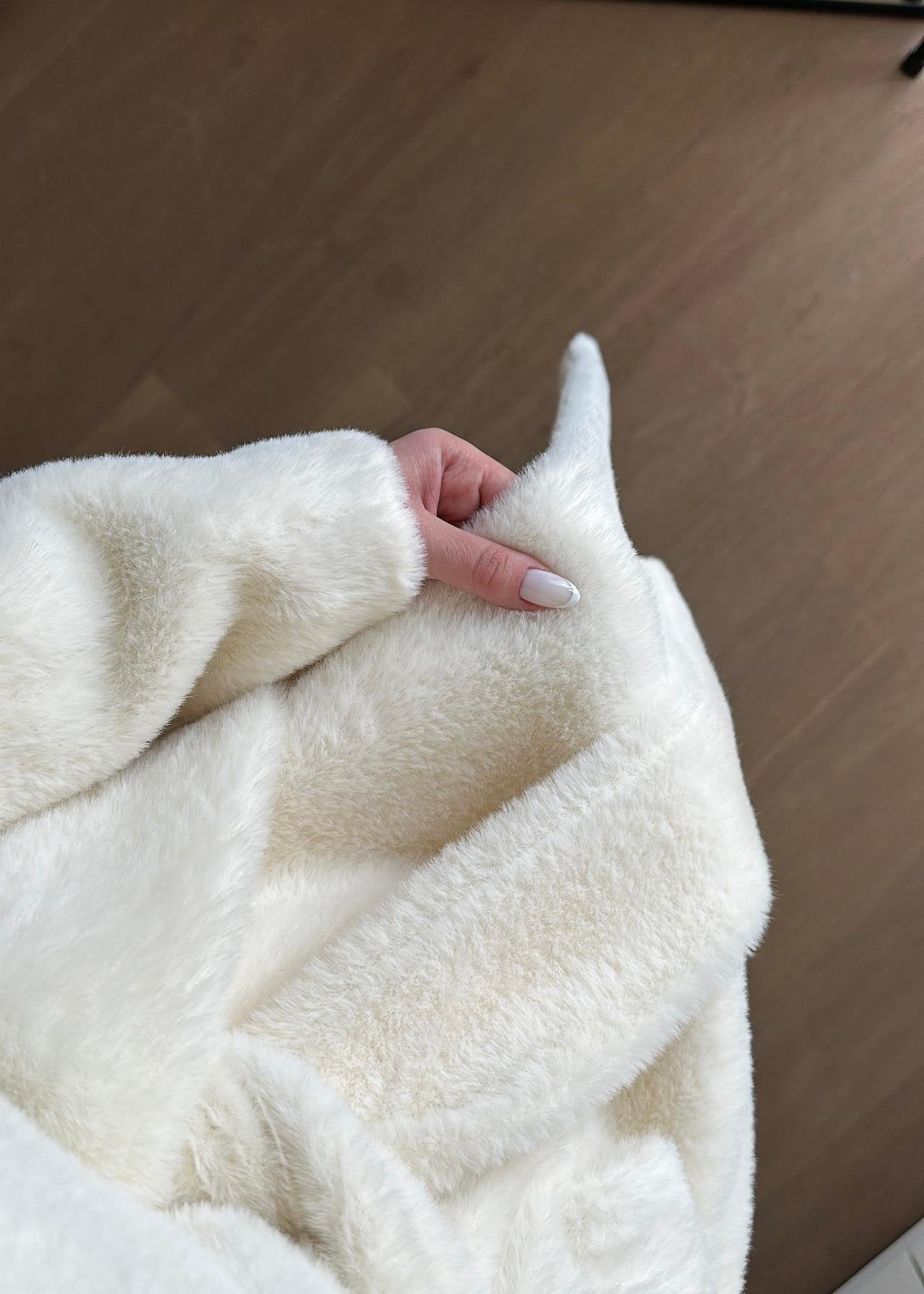 Alpaka Uzun Palto BEYAZ