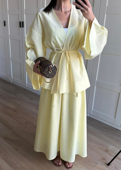 Kimonolu Etekli Takım SARI