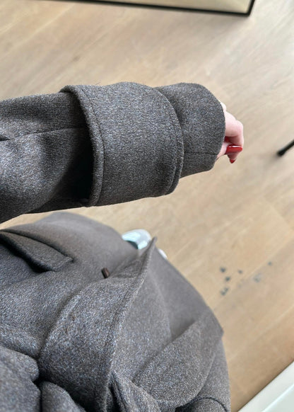 Kelebek Yakalı Kaban KAHVE