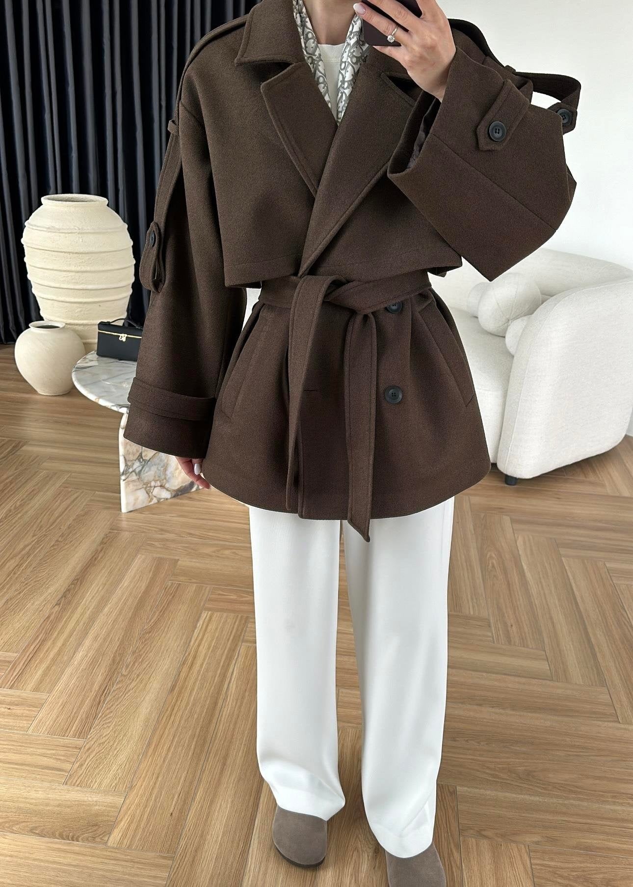 Ara Boy Kaşe Kaban ACI KAHVE