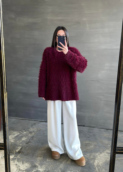 Uzun Tüylü Kazak KREM