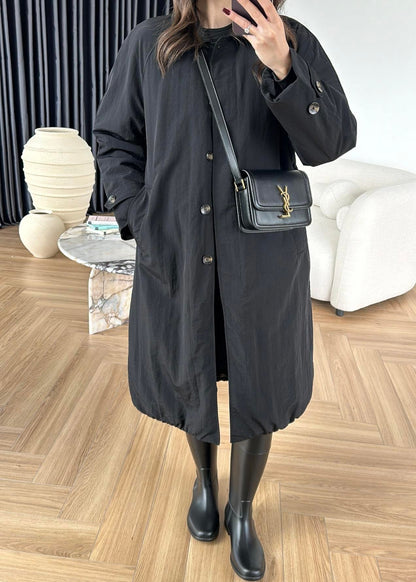 İçi Dolgulu İnce Mont SİYAH