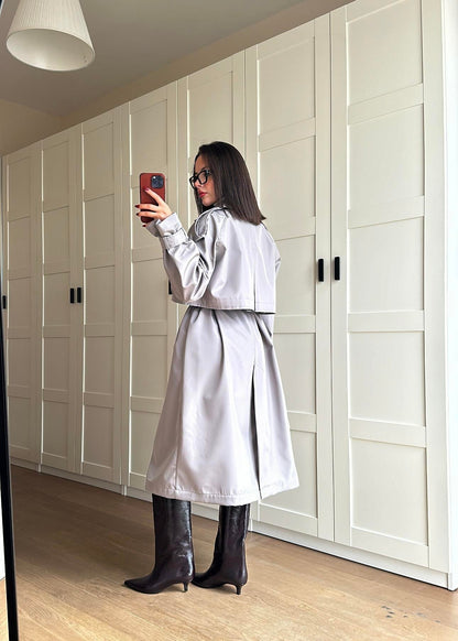 İSADORA Rüzgarlıklı Premium Trençkot GRİ